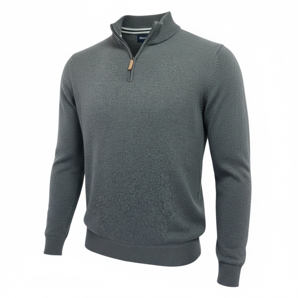 Mizzen‎ Main 1/4 Zip Pullover Grey Knit L/S Sweater Sz Small (EE4) NW/OTs